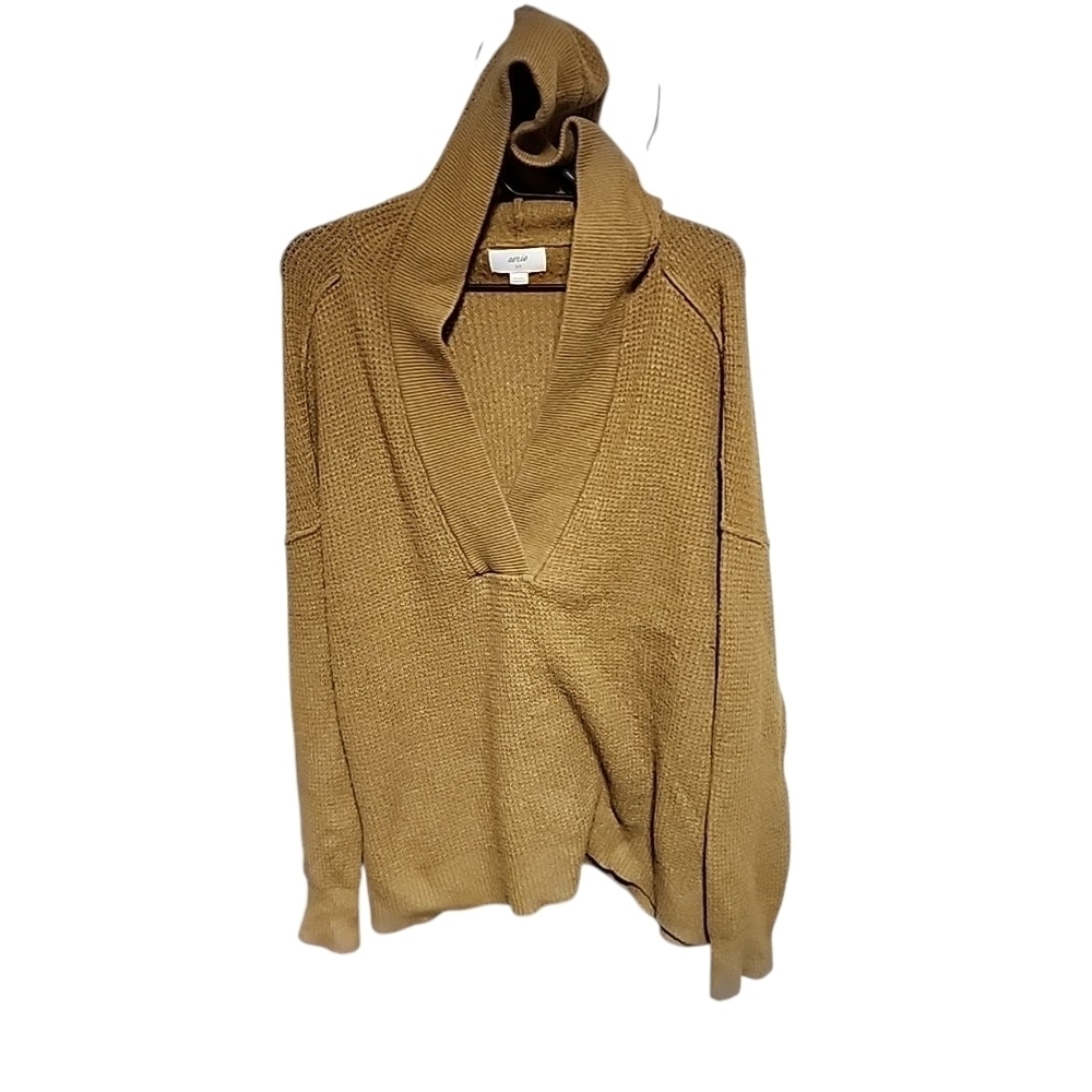 Aerie Women's Cowl Neck Sweater in Tan